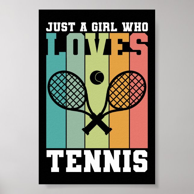 Poster Juste une fille qui aime le tennis | Cadeaux du jo (Devant)