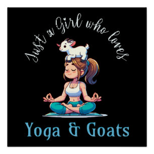 Poster Juste une fille qui aime le Yoga et les chèvres