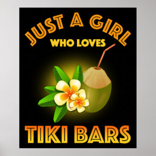 Poster Juste Une Fille Qui Aime Les Bars Tiki