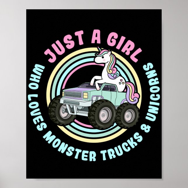 Poster Juste Une Fille Qui Aime Les Camions Monster Et Le (Devant)
