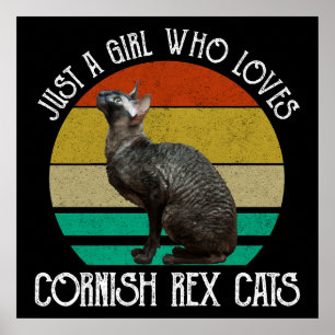 Poster Juste une fille qui aime les chats Cornish Rex