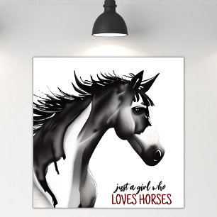 Poster Juste une fille qui aime les chevaux Cheval Abstra