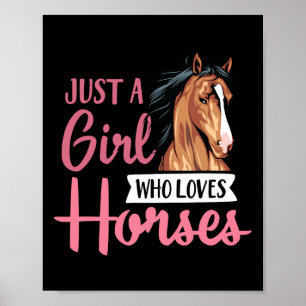Poster Juste Une Fille Qui Aime Les Chevaux Mignonne Équi