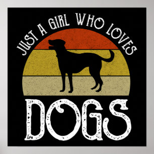 Poster Juste Une Fille Qui Aime Les Chiens
