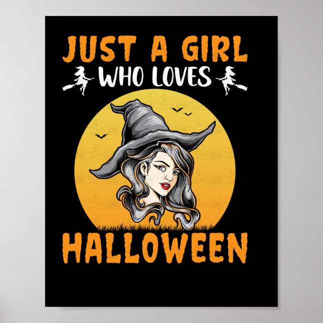 Poster juste une fille qui aime les conceptions d'hallowe (Devant)