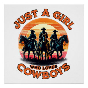 Poster Juste une fille qui aime les cowboys