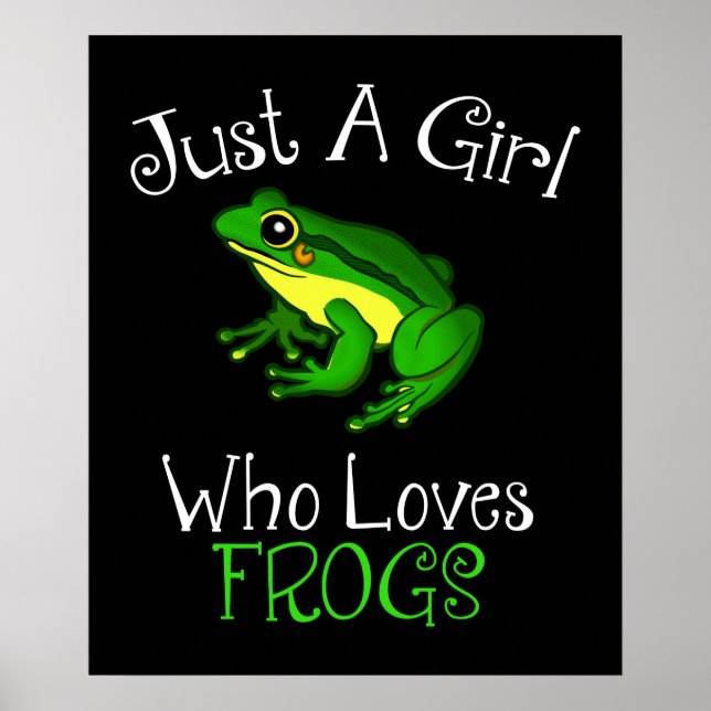 Poster Juste Une Fille Qui Aime Les Grenouilles Drôle Ama (Devant)
