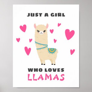 Poster Juste une fille qui aime les lamas