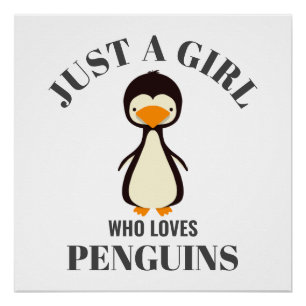 Poster Juste une fille qui aime les pingouins
