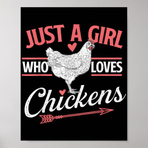 Poster Juste Une Fille Qui Aime Les Poules - Amoureuse De