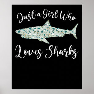 Poster Juste une fille qui aime les requins - Dons le req