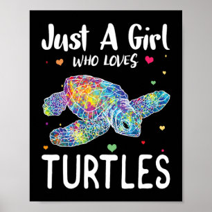 Poster Juste une fille qui aime les tortues Aquarelle Océ