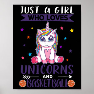 Poster Juste Une Fille Qui Aime Les Unicornes Et Le Baske