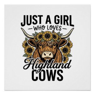 Poster Juste une fille qui aime les vaches des Highlands 