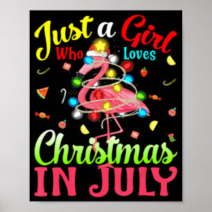 Poster Juste Une Fille Qui Aime Noël En Flamant rose Juil