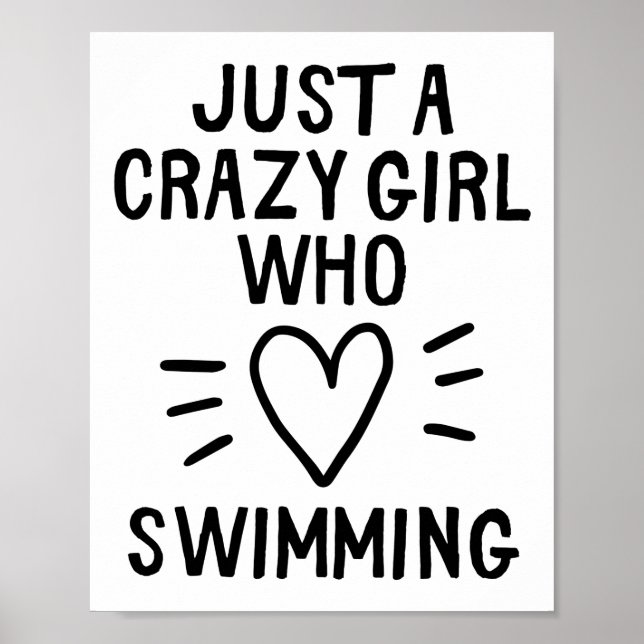 Poster Juste une folle qui adore nager. (Devant)