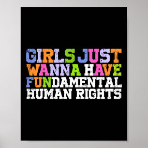 Poster Juste veut avoir des droits humains fondamentaux f