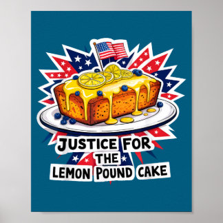 Poster Justice amusante pour gâteau au citron américain