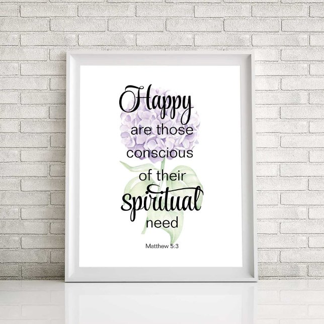 Poster JW 2025 Année Texte avec Hydrangea Imprimer (Créateur téléchargé)