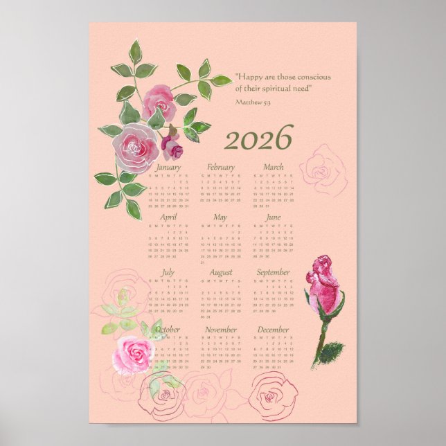 Poster JW year text Matthew calendar customizable (Devant)