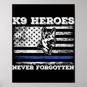 Poster K9 Vétérinaire Militaire Travailler Chien Usa Drap