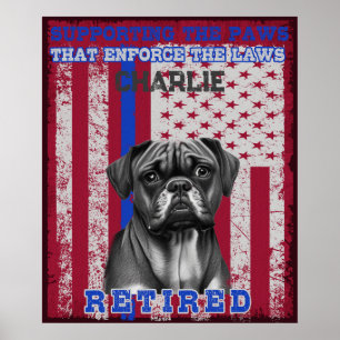 Poster K-9 Vétérinaire Boxer Travailler Chien Personnalis