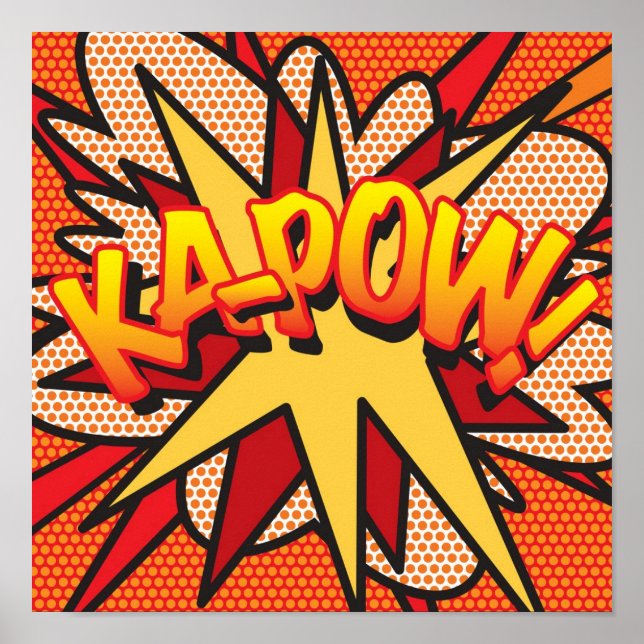 Poster KA-POW Amusement Bande Dessinée Rétro Pop Art (Devant)