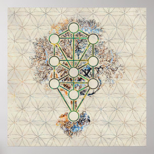 Poster Kabbalah l'arbre de la vie - Etz Hayim