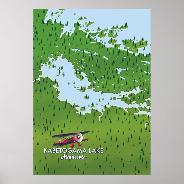 Poster Kabetogama lake, Minnesota, USA Plan du voyage. (Devant)