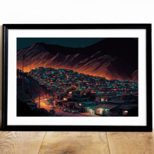 Poster Kaboul à la nuit, Afghanistan