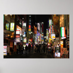 Poster Kabukichō Tokyo Neons par nuit