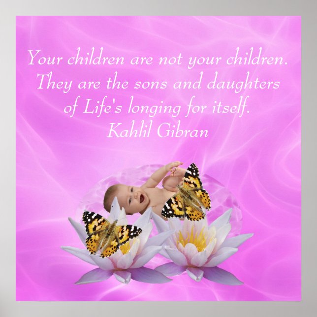 Poster Kahlil Gibran sur les enfants (Devant)