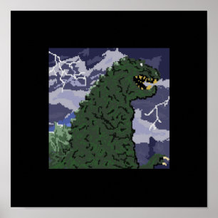 Poster Kaiju 8 bits