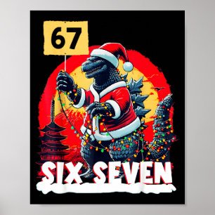 Poster Kaiju Noël 67 Santazilla Monstre Japonais Din