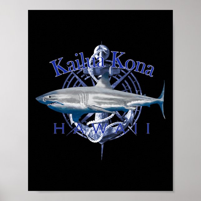Poster Kailua Kona Hawaii Nautical Sailing Boating  (Devant)