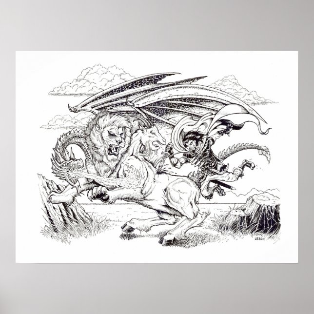 Poster "Kaine and the Chimera" - illustration de Tracy Le (Devant)