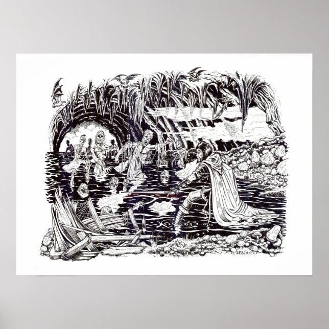 Poster "Kaine et le lac des morts" - par Tracy Lesch (Devant)