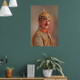 Poster Kaiser Wilhelm II, Empereur d'Allemagne avec signa