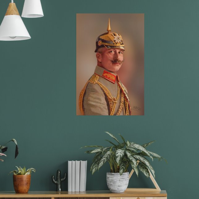 Poster Kaiser Wilhelm II, Empereur d'Allemagne avec signa (Salon 1)