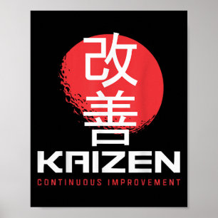 Poster Kaizen Amélioration continue Kai Zen Japonais Mot