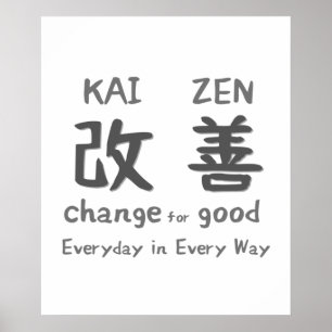 Poster Kaizen - Changement pour le bien - Tous les jours 