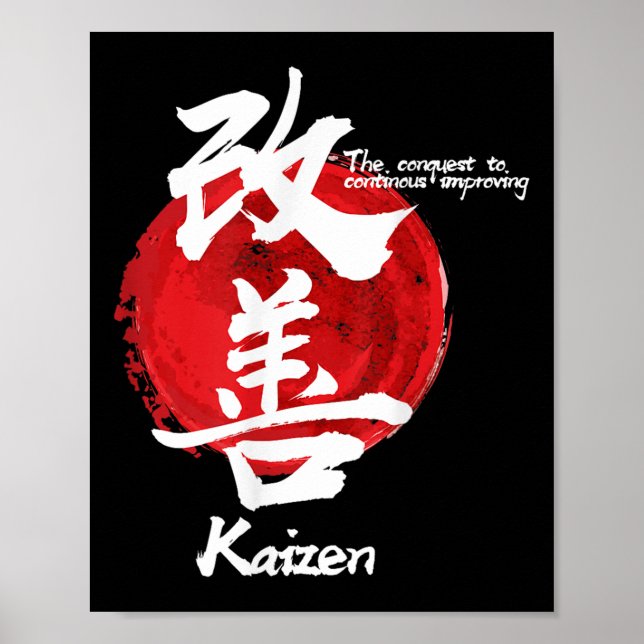 Poster Kaizen Japonais Améliorer Coffre de concept Callig (Devant)