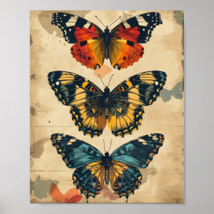 Poster Kaleidoscope à papillon : Vintage