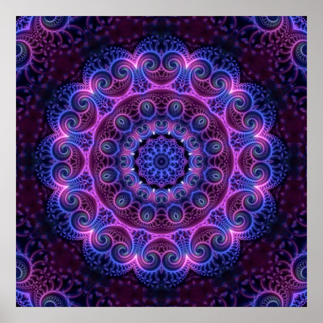 Poster Kaleidoscope Apophyse Coeurs Mandala (Devant)