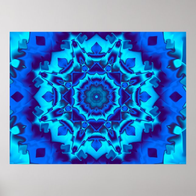 Poster Kaleidoscope bleu (Devant)