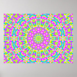 Poster Kaleidoscope coloré 01