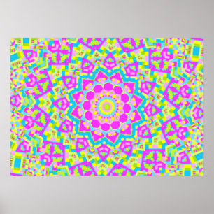 Poster Kaleidoscope coloré 09