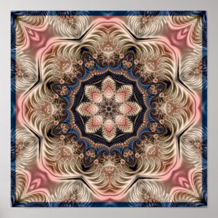 Poster Kaleidoscope de fleur fractale