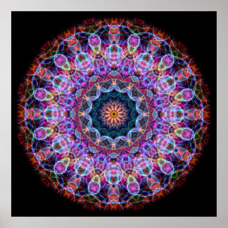 Poster Kaléidoscope de Lotus pourpre