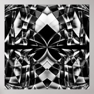 Poster Kaleidoscope monochromatique